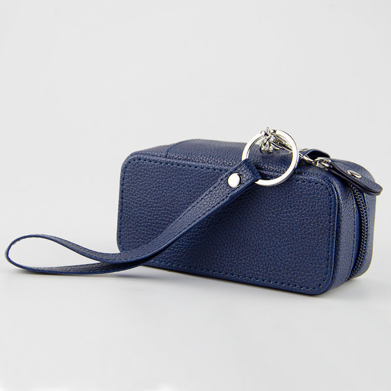 Storage Bag With Lychee Pattern Leather Cover