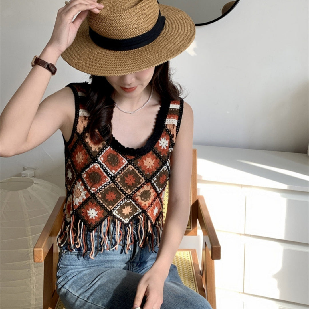 Women's Korean-style Crocheted Tassel Knitted Camisole