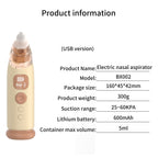 Baby Nasal Aspirator  Electric Household Nasal Suction Device Removable Cleaning Three-gear Suction For Multi-age Babies