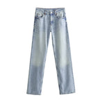 Autumn And Winter Jeans High Waist Straight Pants Women's Wide-leg Pants