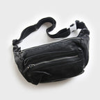 Men's Vegetable Tanned First Layer Leather Chest Bag Casual Shoulder Crossbody Backpack