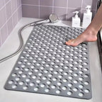Square Non-slip Bathroom Mat With Suction Cup And Round Hole Design Shower Anti-fall Household Shower Massage Quick Drainage Mat