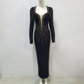 Long Sleeve Dress Stretch Bandage Gown