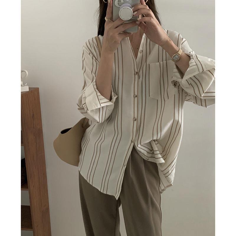 Women's Korean-style Gradient Striped Shirt